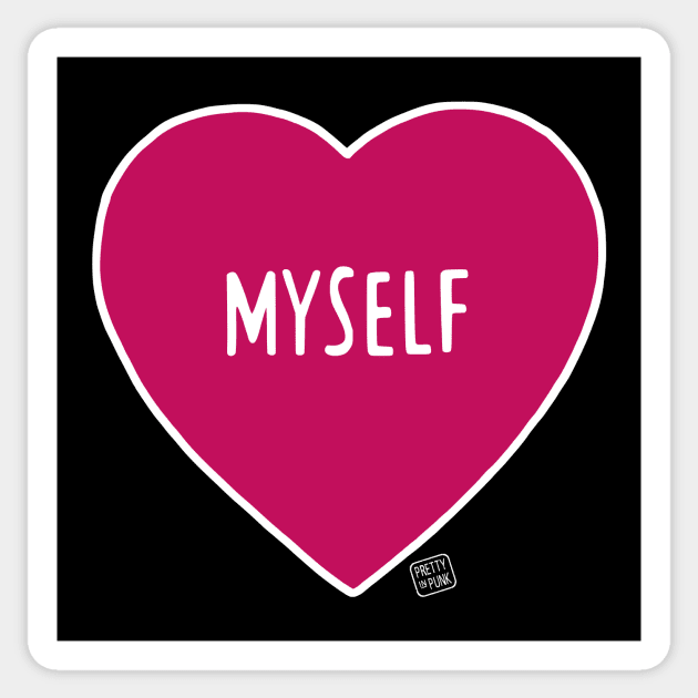 Myself Love Heart Sticker by prettyinpunk